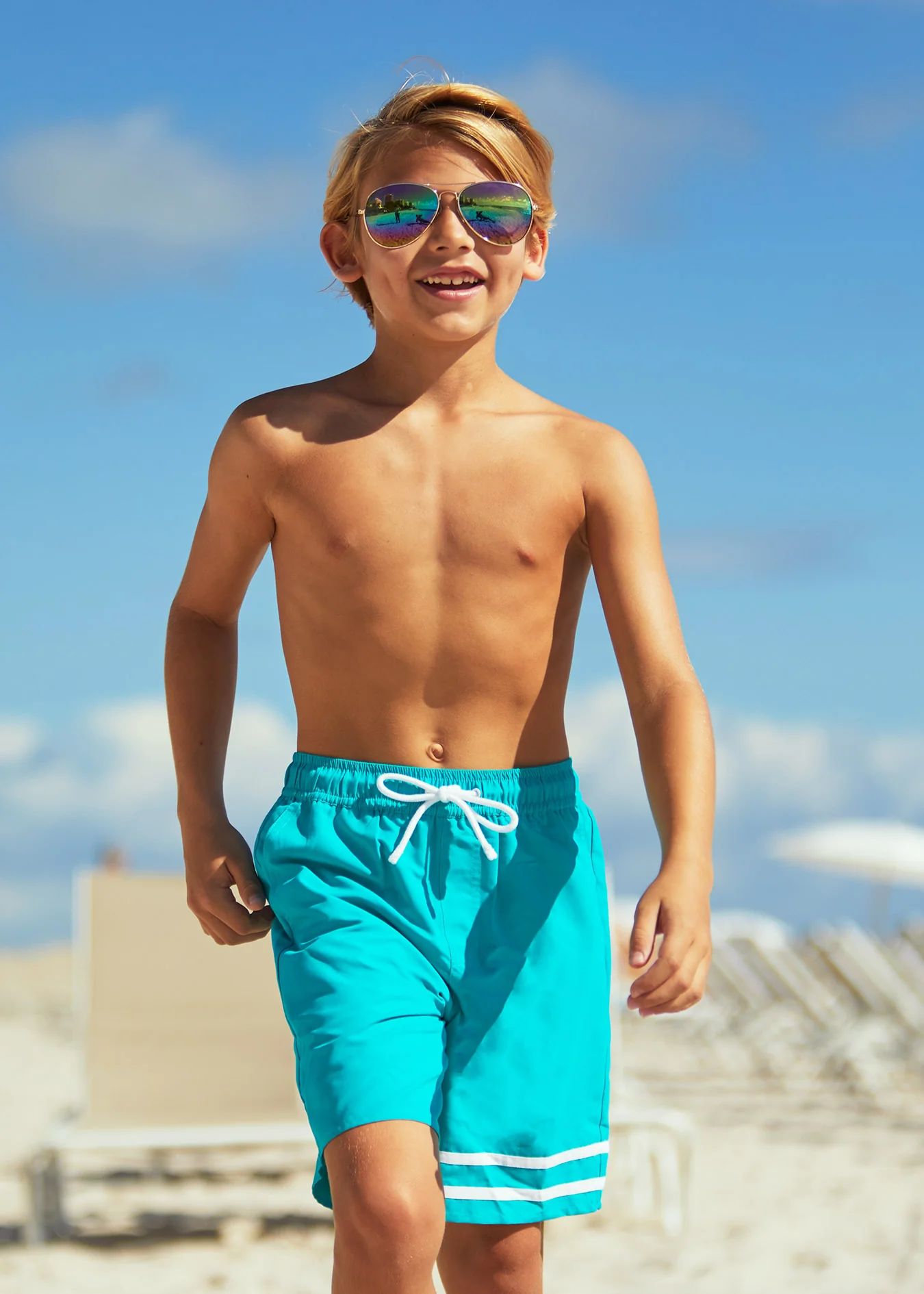 Boys Turquoise Swim Trunks | Cabana Life