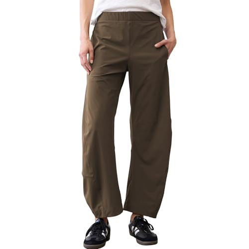 Womens Barrel Pants Wide Leg High Waisted Ankle Business Work Pants Travel Casual Trousers with P... | Amazon (US)