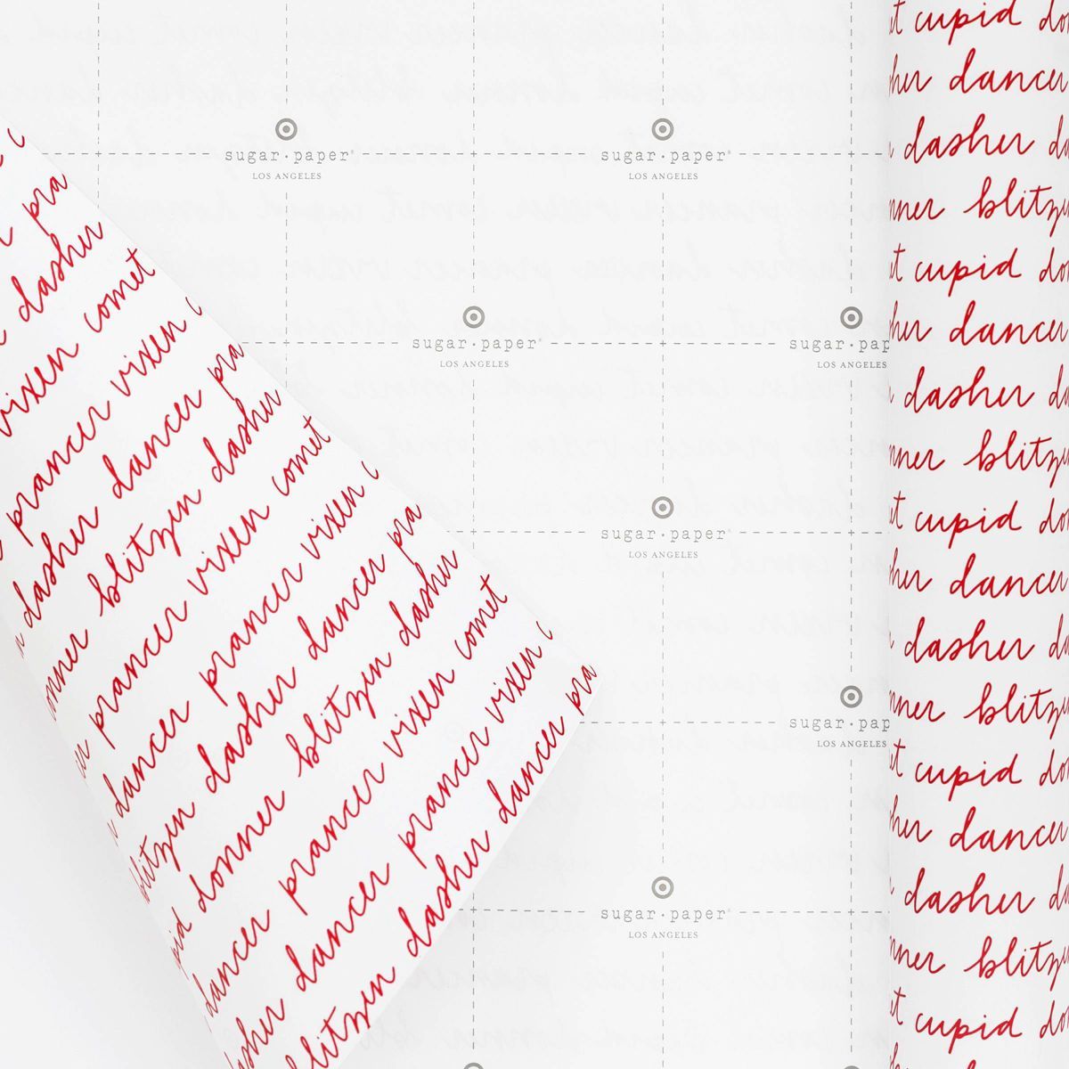 25 sq ft Santa's Reindeer Gift Wrap White/Red - Sugar Paper™ + Target | Target