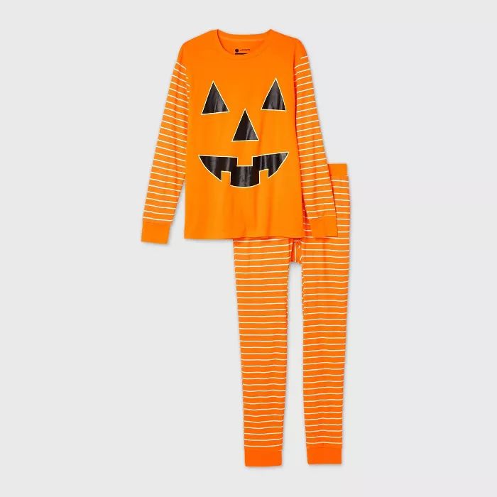 Men's Halloween Pumpkin Matching Family Pajama Set - Orange | Target