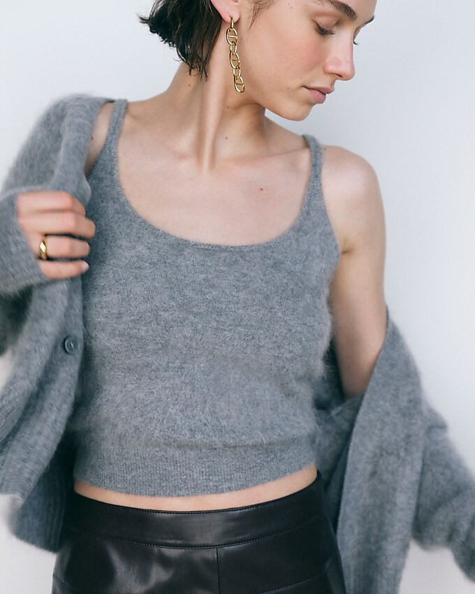 Brushed cashmere cropped camisole sweater | J. Crew US