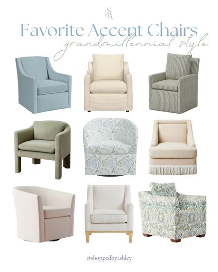 Accent chairs for your coastal Grandmillennial style home! 

Living room chair, bedroom chair, custom chair, upholstered chair, neutral chair, patterned chair, blue and white, coastal home, coastal furniture 

#LTKstyletip #LTKhome