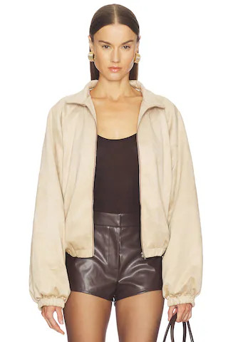 Cody Faux Suede Bomber in Rustic Tan | Revolve Clothing (Global)