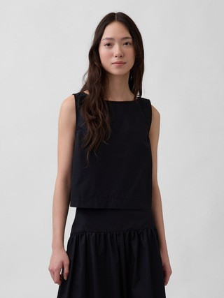 Poplin Boatneck Shell Tank Top | Gap (US)