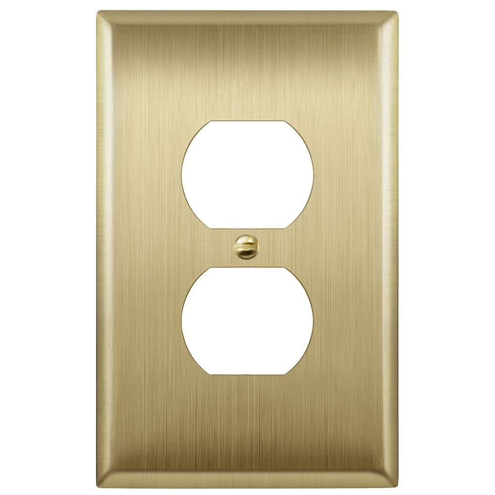 LIDER Duplex Receptacle Metal Wall Plate, Stainless Steel Outlet Cover, Corrosion Resistant, Mid-... | Amazon (US)