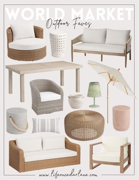 World Market - Outdoor Faves! Refresh your patio this summer with these pretty & affordable finds! Loving this outdoor furniture! 

#patio #outdoorfurniture #outdoorchair #outdoortable #outdoordining 

#LTKhome #LTKSeasonal