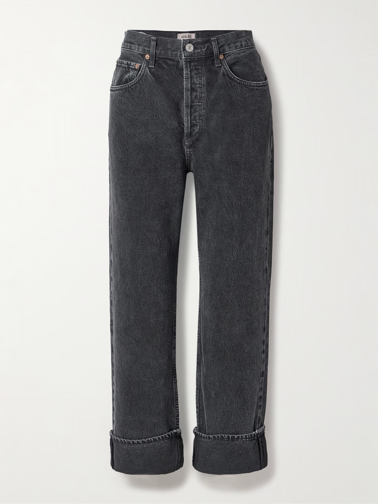 AGOLDE - Fran Low-rise Straight-leg Organic Jeans - Black | NET-A-PORTER (US)