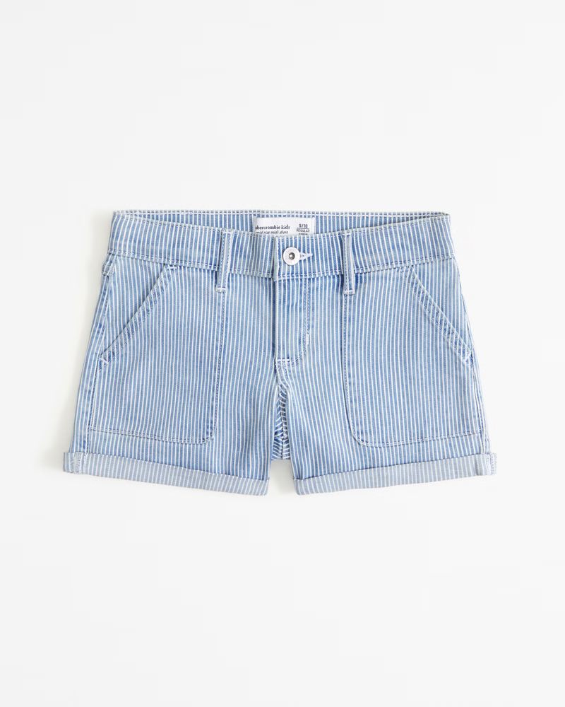 girls mid rise midi shorts | girls bottoms | Abercrombie.com | Abercrombie & Fitch (US)