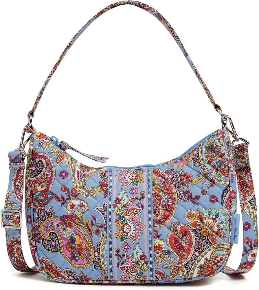 Vera Bradley Women's Cotton Frannie Crescent Crossbody Purse | Amazon (US)