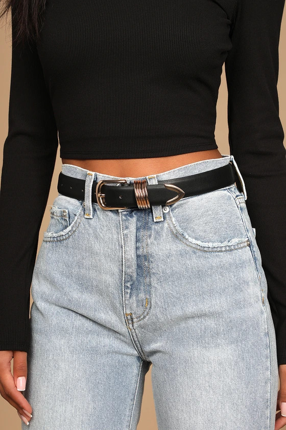 Into the Ring Black and Gold Belt | Lulus (US)