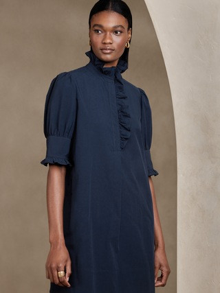 Mari Poplin Ruffle Mini Dress | Banana Republic (US)