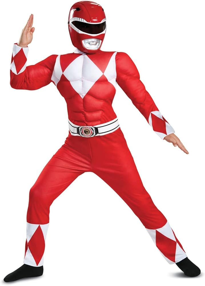 Red Ranger Muscle Costume, Official Power Rangers Costume with Mask | Amazon (US)