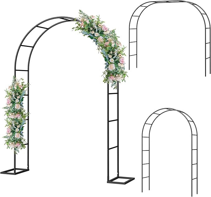Metal Garden Arch Trellis,Pergola Arbor with 2 Assembled Sizes 6.3ft Wide X 7.6ft High or 7.5ft W... | Amazon (US)