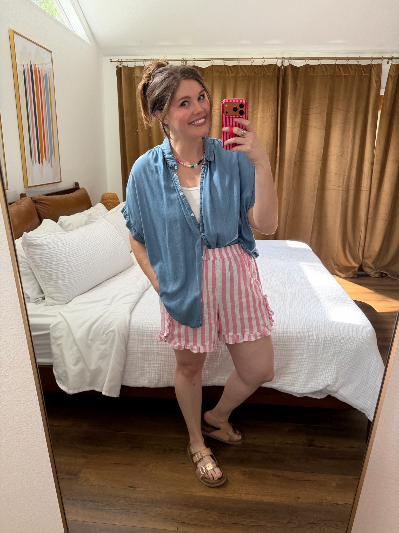 I love this look for summer! Loose ruffle shorts with a chambray top. Everything I have on is old, so I linked similar finds for you!
..................
striped shorts gingham shorts button down shirt birkenstocks birkenstock sandals flats summer trends summer trend summer outfit ideas denim shirt workwear beach look beach outfit date night outfit casual outfit ideas pink shorts red shorts beaded necklace anthropologie necklace size 14 outfit midsize outfit midsize shorts plus size shorts plus size outfit white tank white tee collared shirt modest shorts  

 #LTKootd #LTKmomlife #LTKMidsize