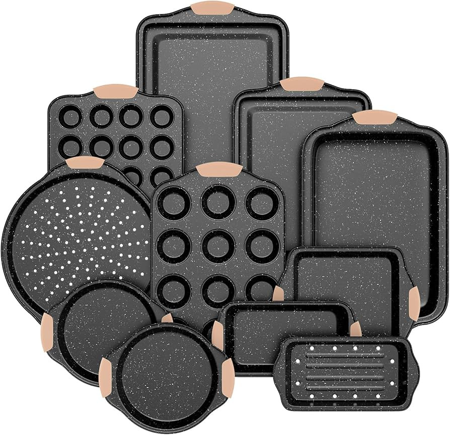 11-Piece Baking Pans Set, Nonstick Bakeware Sets, Oven Pans for Baking with Silicone Handles, Inc... | Amazon (US)