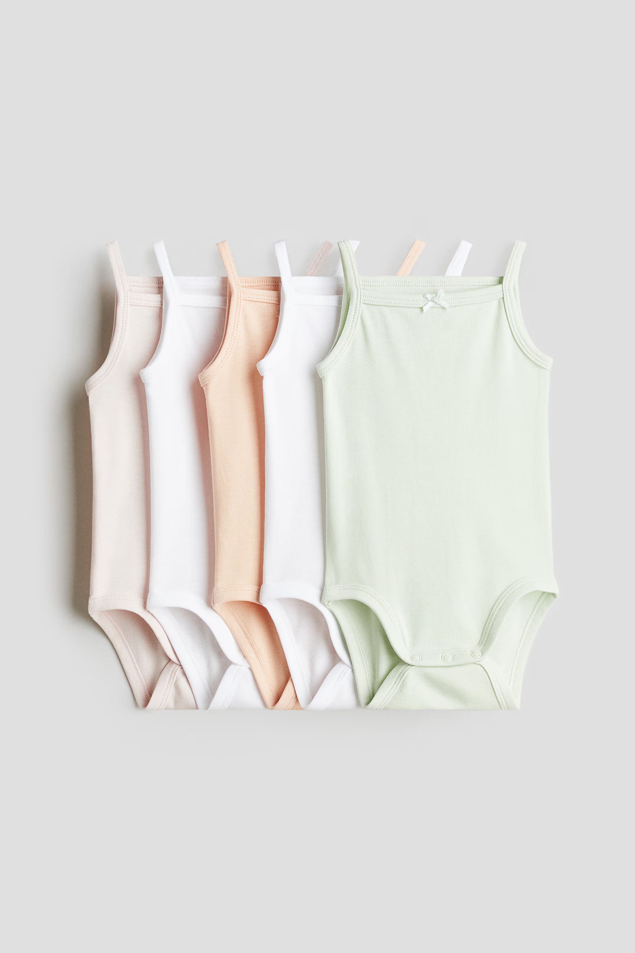 5-pack Cotton Bodysuits - Light green/peach - Kids | H&M US | H&M (US + CA)