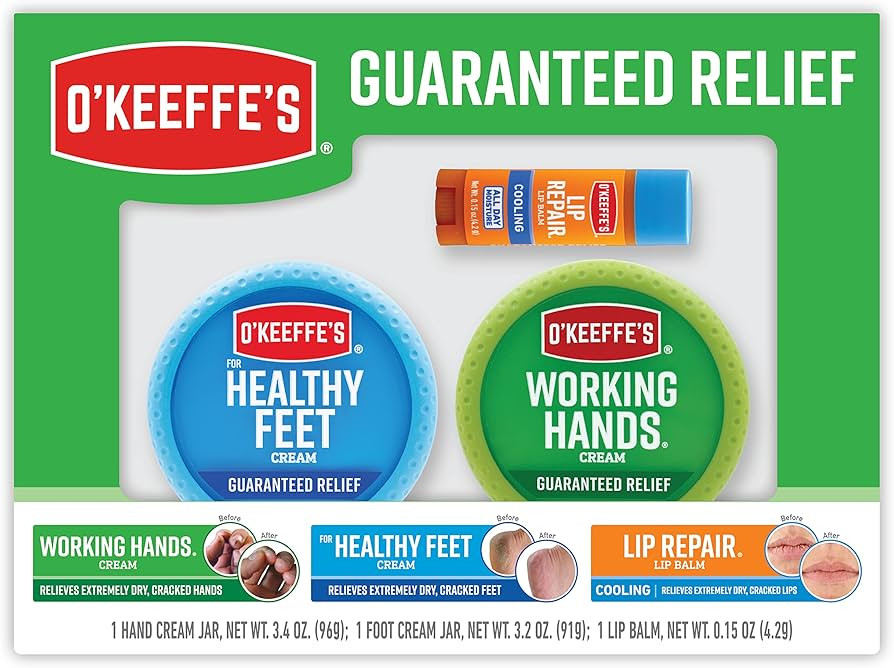 O'Keeffe's Giftbox Including Cooling Relief Lip Repair Stick, Working Hands Jar and Healthy Feet ... | Amazon (US)