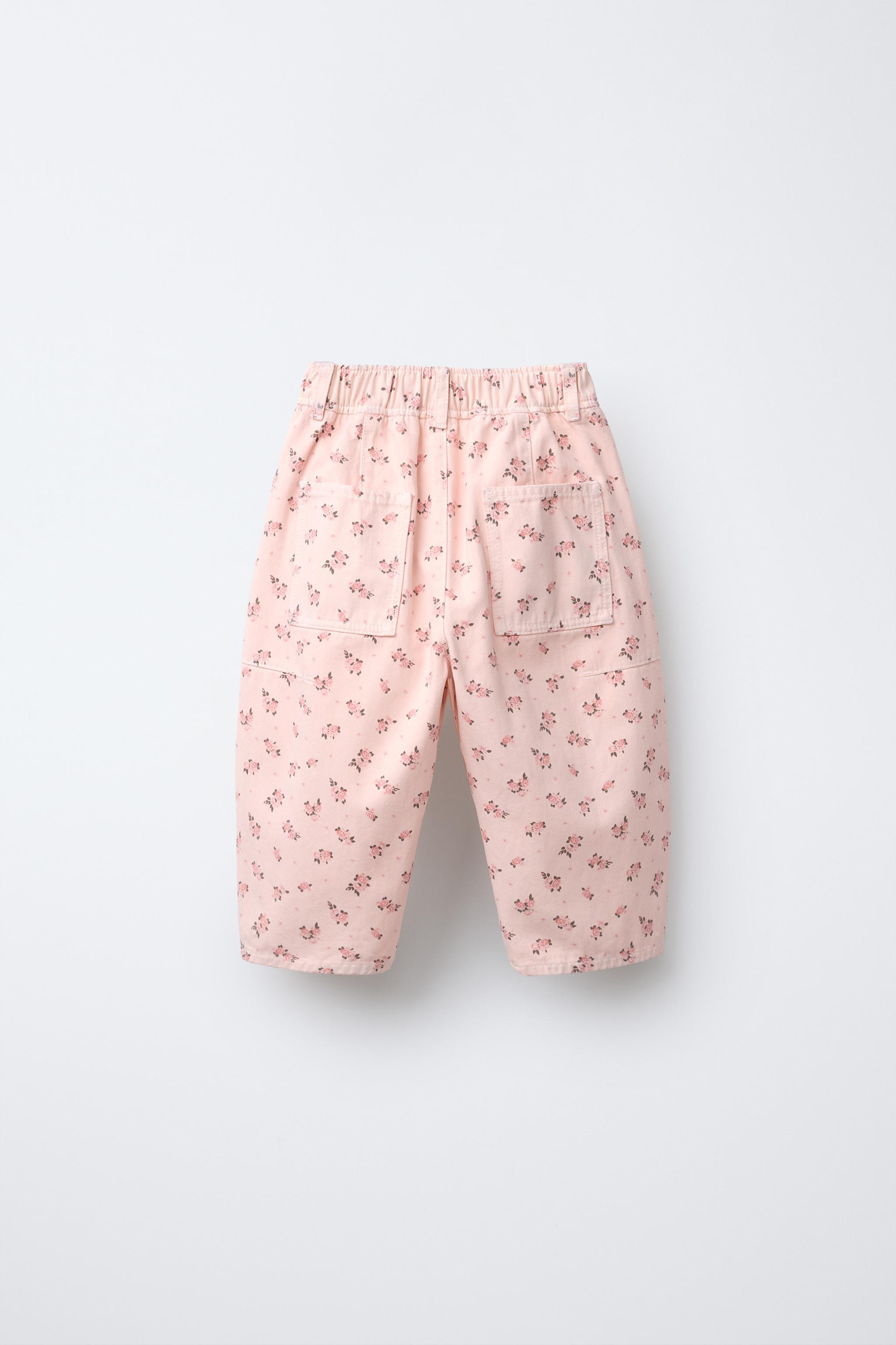 FLORAL PRINT TWILL PANTS | Zara US
