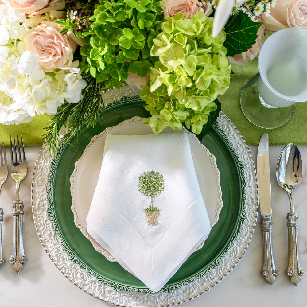 Herb Topiary Large Napkin | Arte Italica & Crown Linen Designs