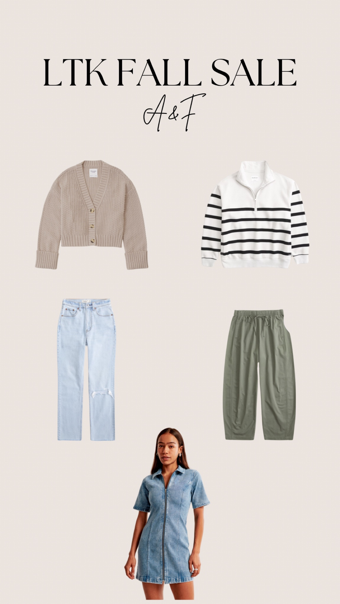 LTK fall sale at Abercrombie and fitch, 20% off sitewide. Copy the promo code or use code AFLTK

#LTKFallSale