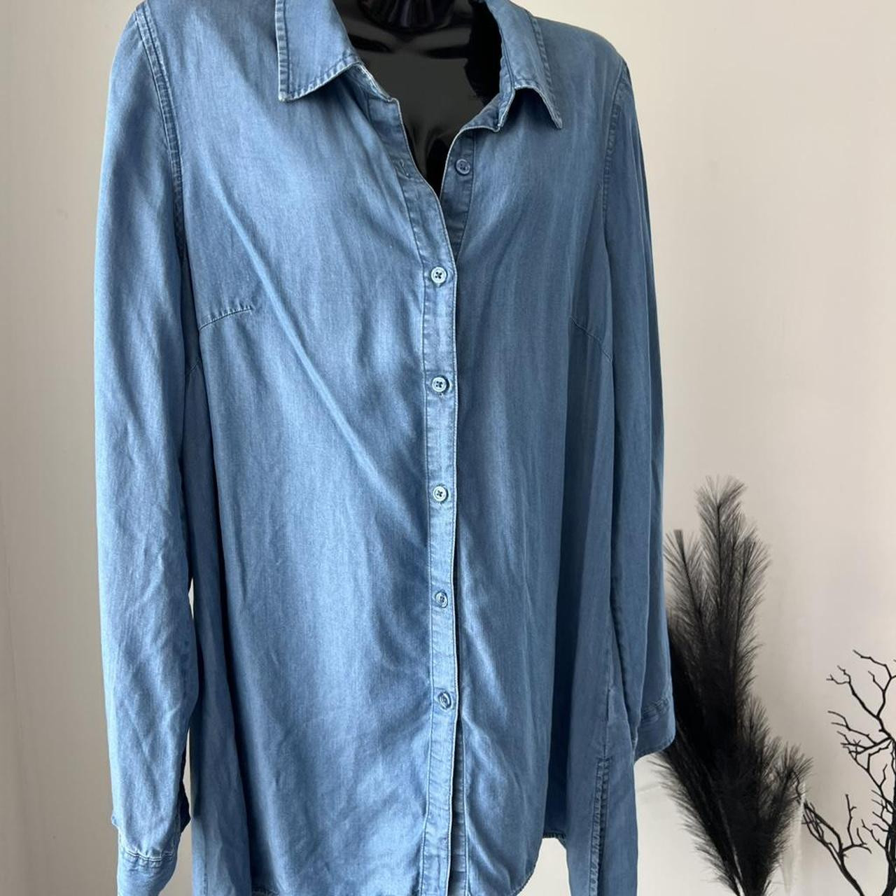 Zac & Rachel blue denim button up shirt Size M... | Depop | Depop US