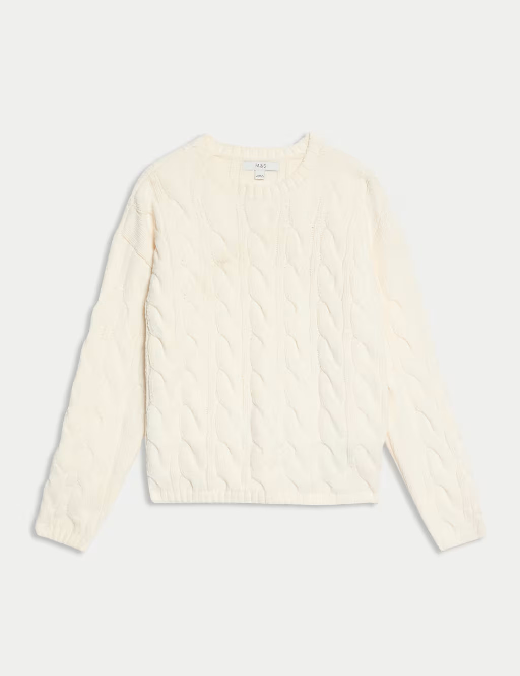 Chenille Cable Knit Crew Neck Relaxed Jumper | Marks & Spencer (UK)