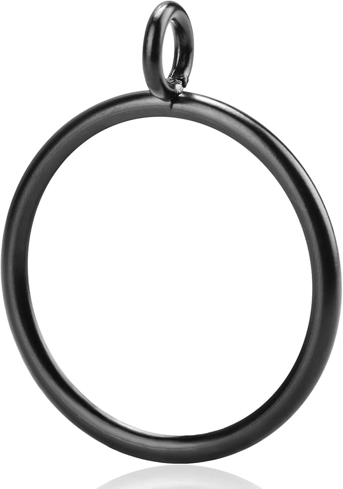 30 PCS 1.5-Inch Black Curtain Rings for Curtain Rod, This Black Eyelet Drapery Rings Can Fit Up t... | Amazon (US)