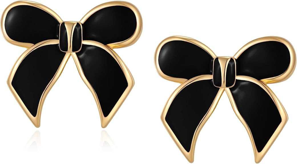Gold Bow Stud Earrings for Women Statement Bow Stud Earrings | Amazon (US)