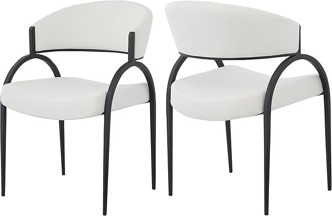 Meridian Furniture Privet Collection Modern | Contemporary Dining Chair with Soft Linen Textured ... | Amazon (US)