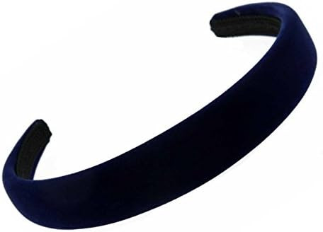 Navy Blue Slightly Padded Velvet Feel Alice Hair Band Headband 2.5cm (1") Wide | Amazon (US)