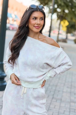 Learn As You Go Camo Off The Shoulder Fleece Sweatshirt SALE | Pink Lily