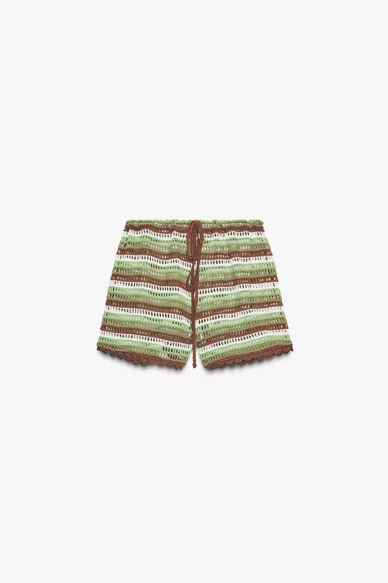 CROCHET SHORTS WITH DRAWSTRINGS | Zara UK