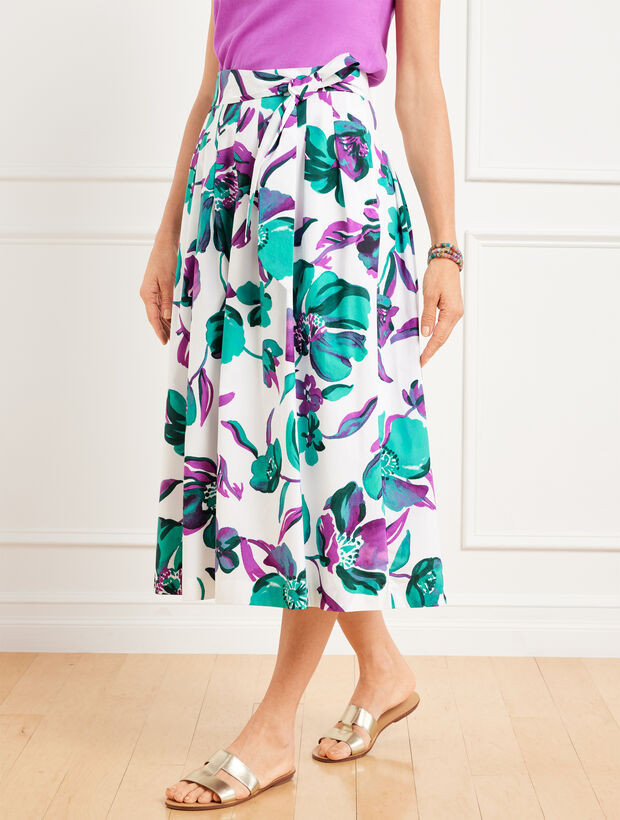 Piper Pleated Skirt - Painted Blooms | Talbots