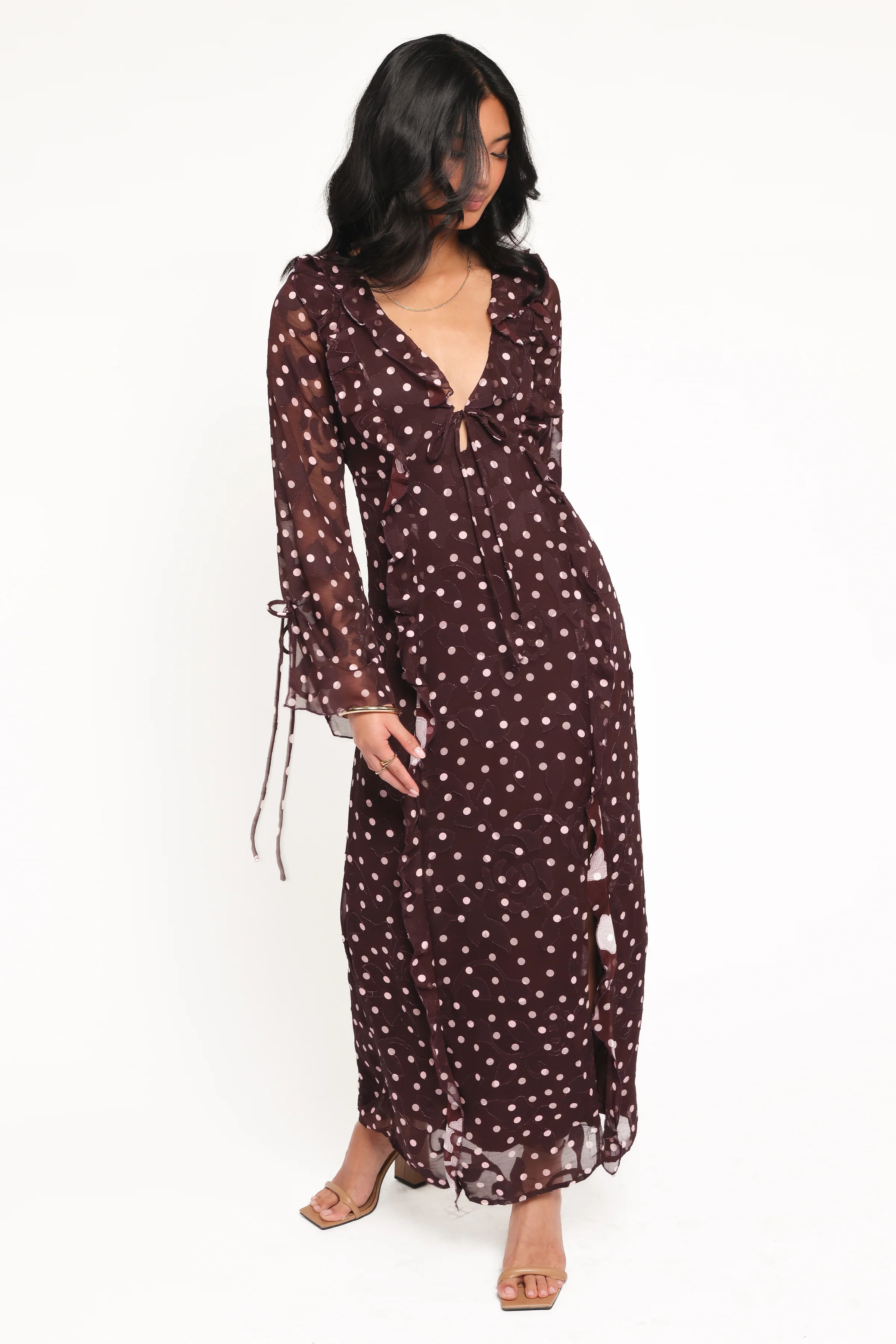 Delta Maxi Dress - Plum Polka Dot | Petal & Pup (US)
