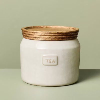 20 fl oz Stoneware Tea Canister Sour Cream - Hearth & Hand™ with Magnolia | Target