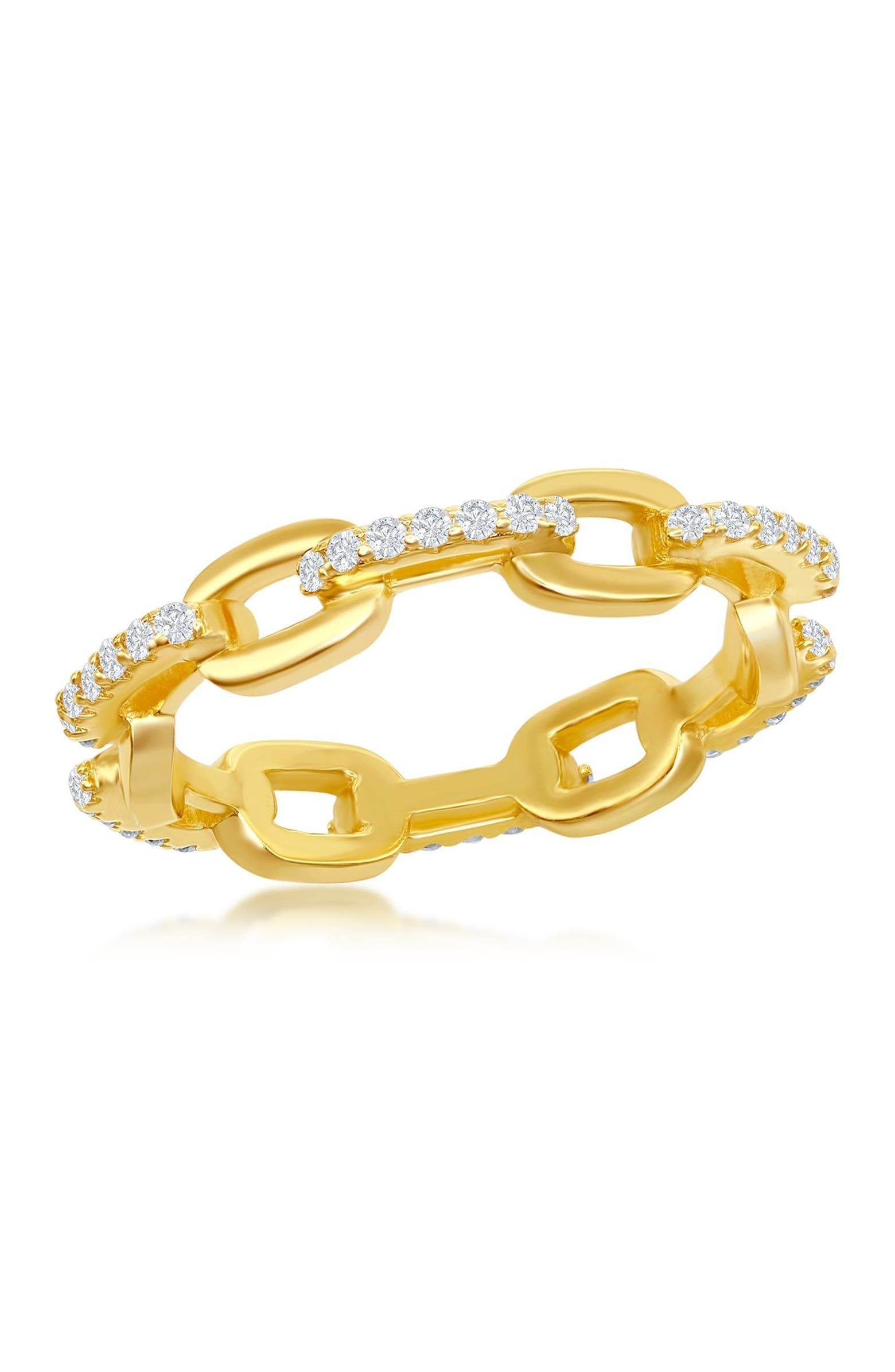 Gold Plated Sterling Silver CZ Paperclip Ring | Nordstromrack | Nordstrom Rack