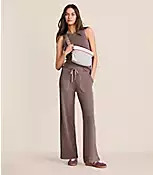 Lou & Grey Garment Dyed Waffle Wide Leg Pants | LOFT