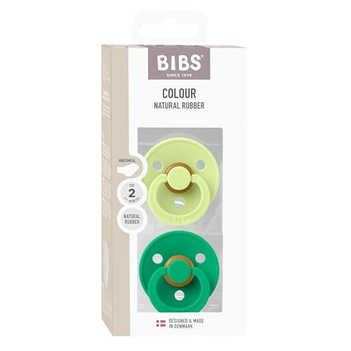 BIBS Colour Pacifier, 6-18 Months, 2-Pack, Round Nipple, Matcha/Cactus | Amazon (US)