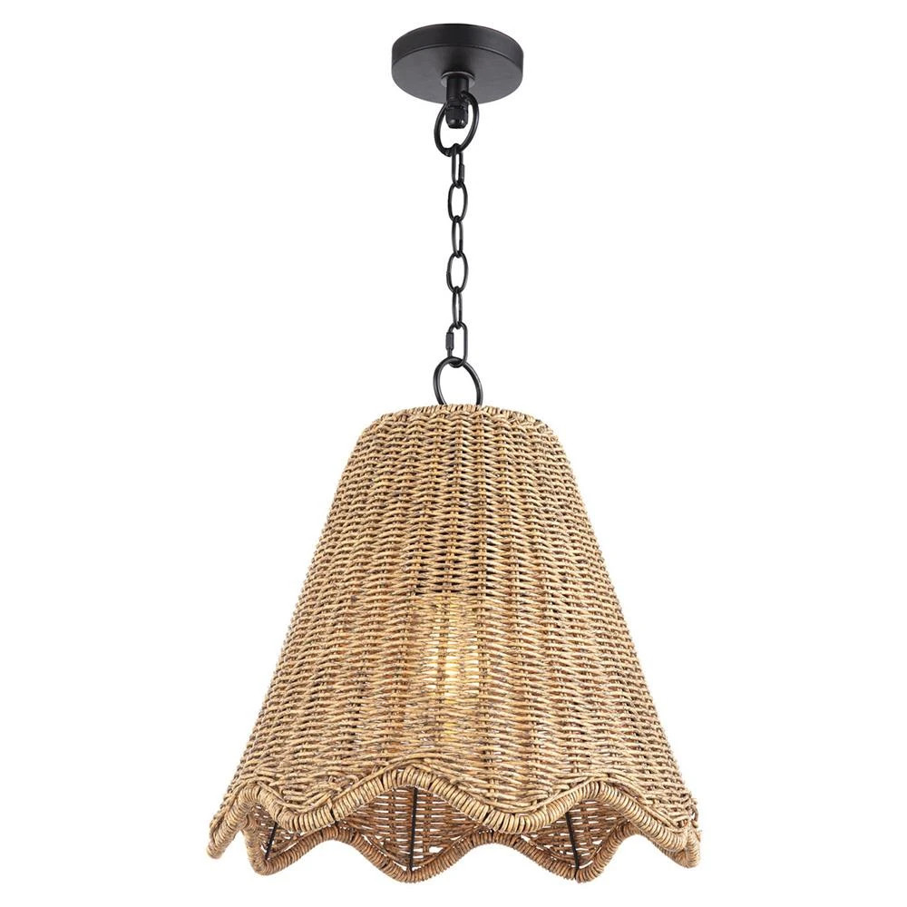 Summer Woven Rattan Shade Outdoor Pendant - Small | Kathy Kuo Home
