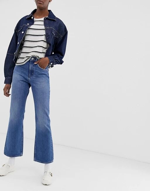 Weekday mile bootcut jeans in mid blue | ASOS IE
