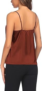 Ekouaer 3 Pack: Womens Silk Satin Tank Top V Neck Camisole Cami Spaghetti Strap Top Loose Sleevel... | Amazon (US)