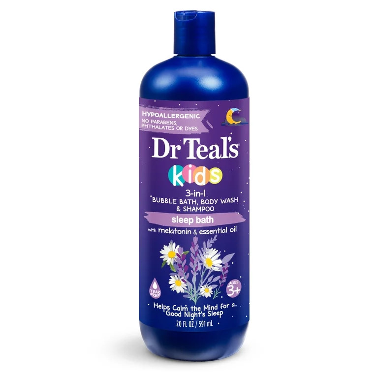 Dr Teal's Kids 3-in-1 Bubble Bath, Body Wash & Shampoo with Melatonin & Essential Oil, 20 fl oz -... | Walmart (US)