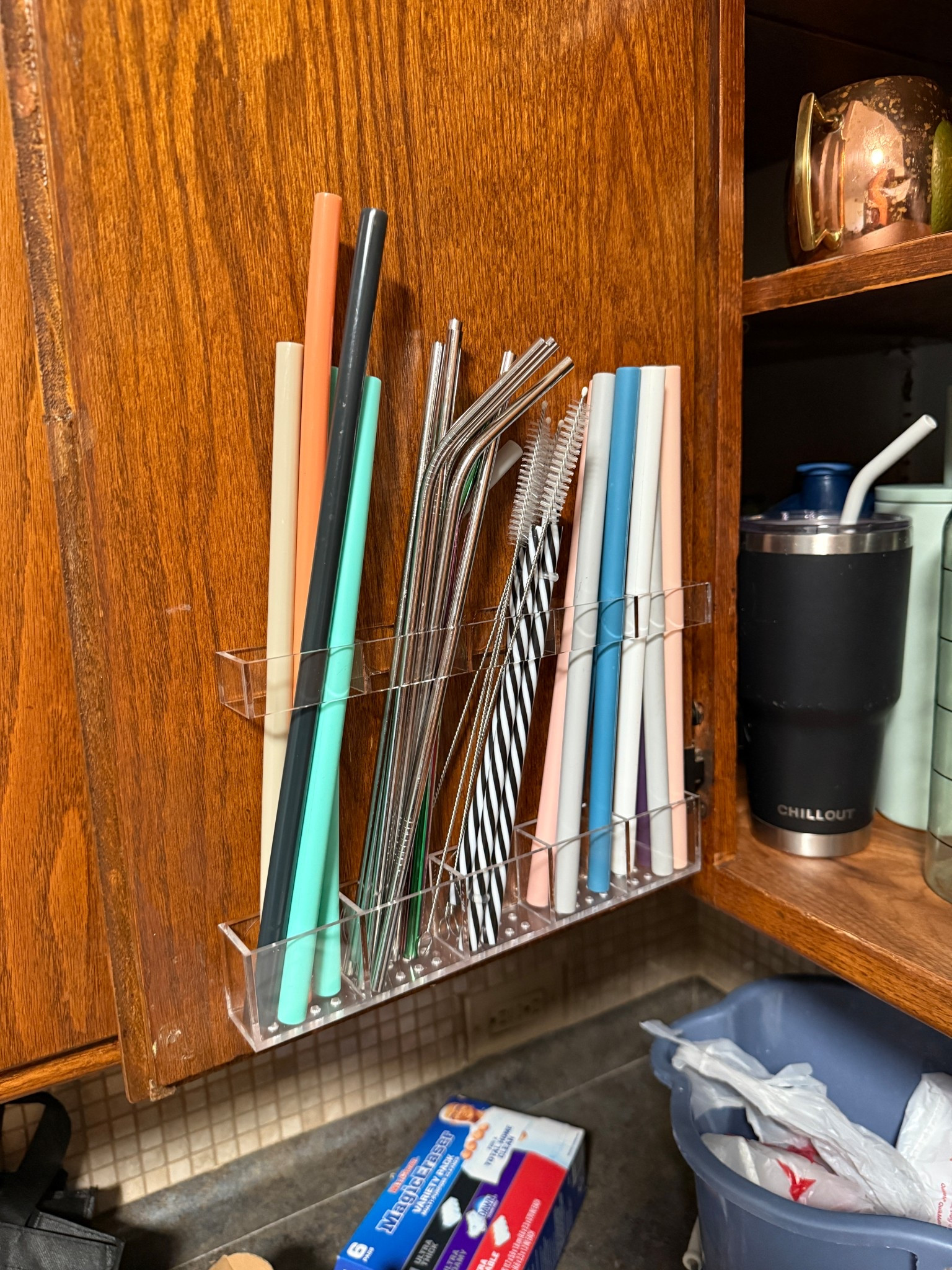 Adhesive install straw holder! My most favorite kitchen accessory & the straws in it.

#LTKHome