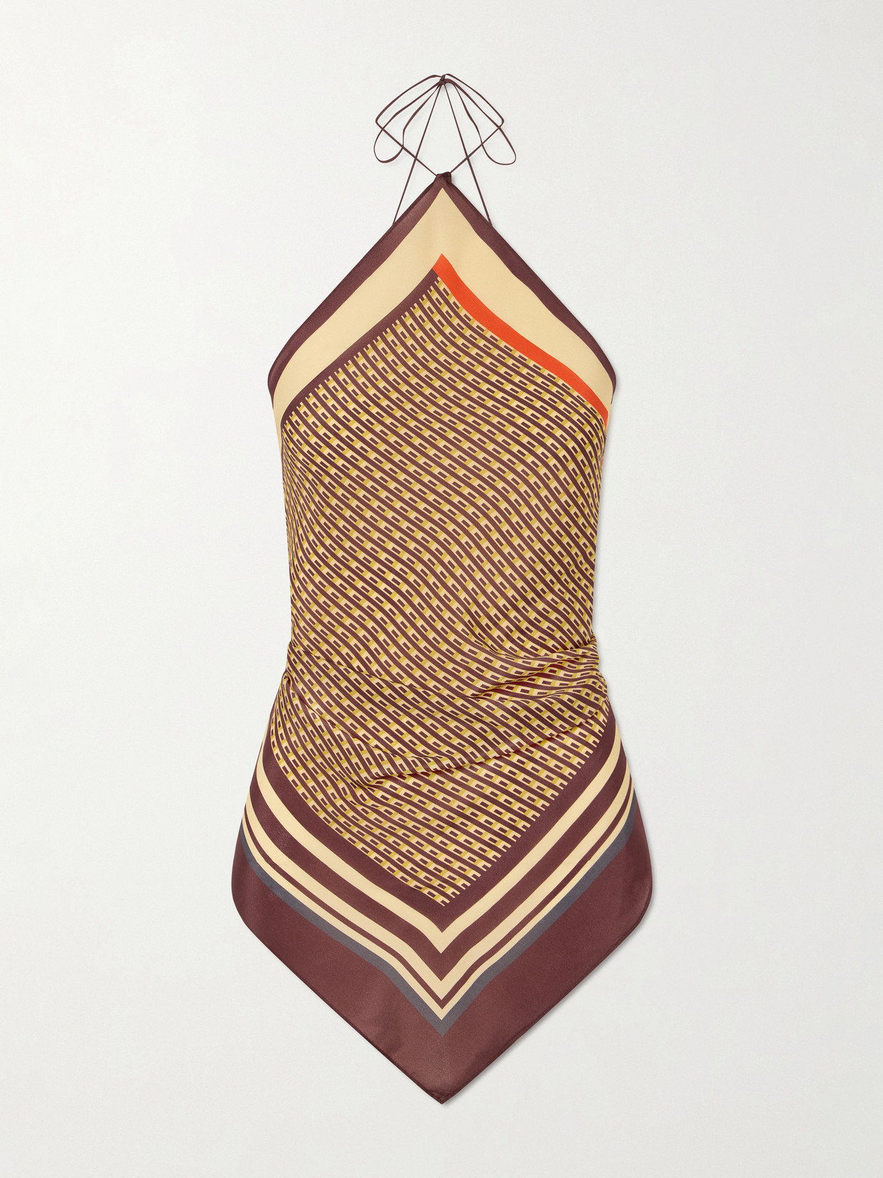 SIR. - Cooper Printed Twill Top - Brown | NET-A-PORTER (US)