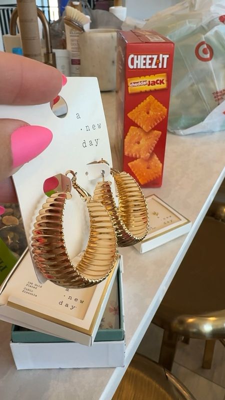 Love this gold hoop earrings I snagged at Target! 

Gold jewelry - gold hoops 

#LTKstyletip #LTKover40 #LTKfindsunder50