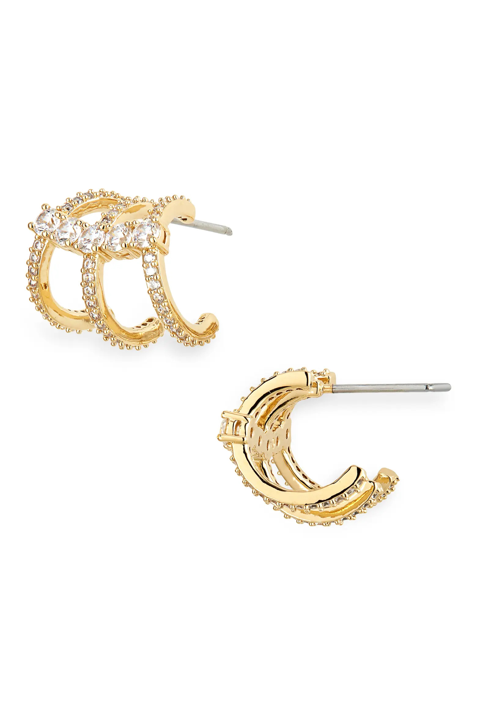 Nadri Love All Cubic Zirconia Triple Huggie Hoop Earrings (Women) | Nordstrom | Nordstrom