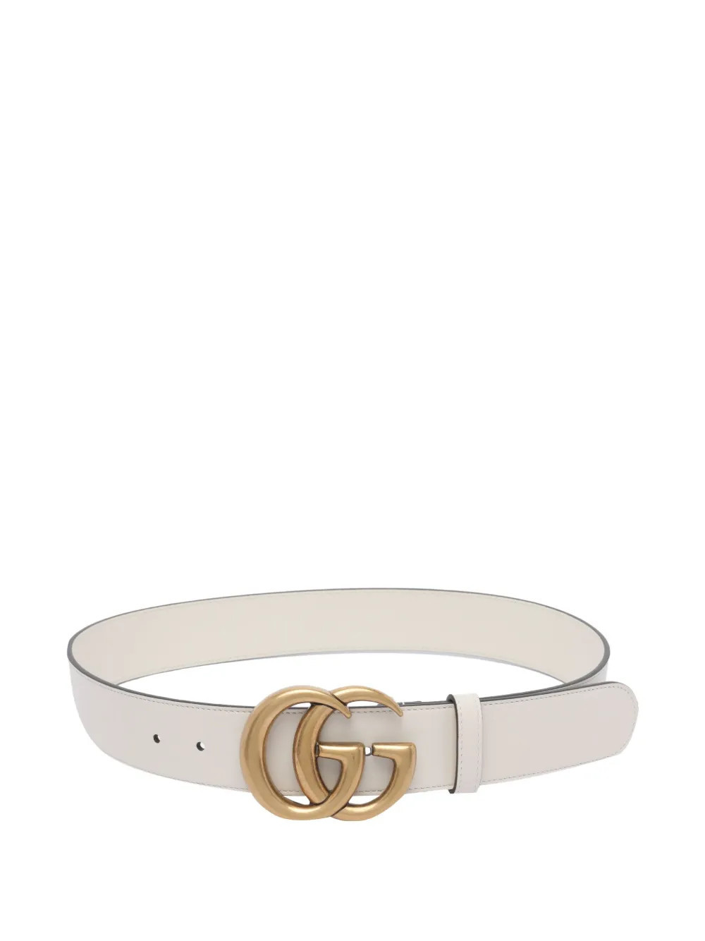 Gucci Double G-buckle leather belt - White | Farfetch Global