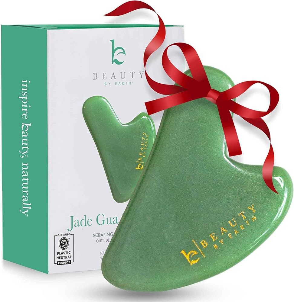 Jade Gua Sha - Smoothes Fine Lines & Wrinkles, Stocking Stuffers for Women, Face Sculpting Tool f... | Amazon (US)