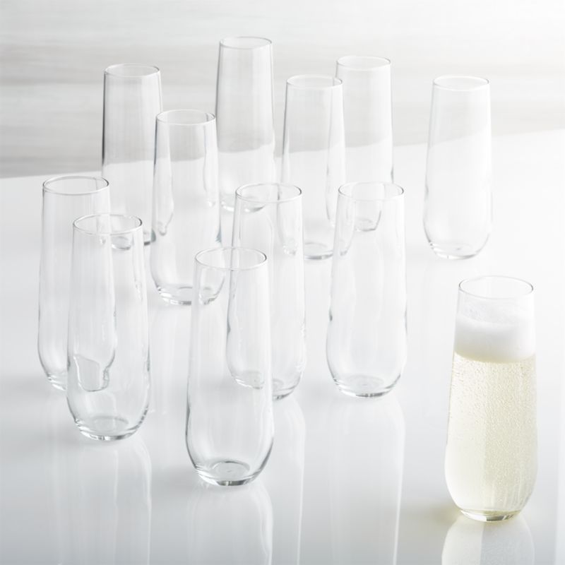 Stemless Champagne Flute Set of 12 + Reviews | Crate and Barrel | Crate & Barrel