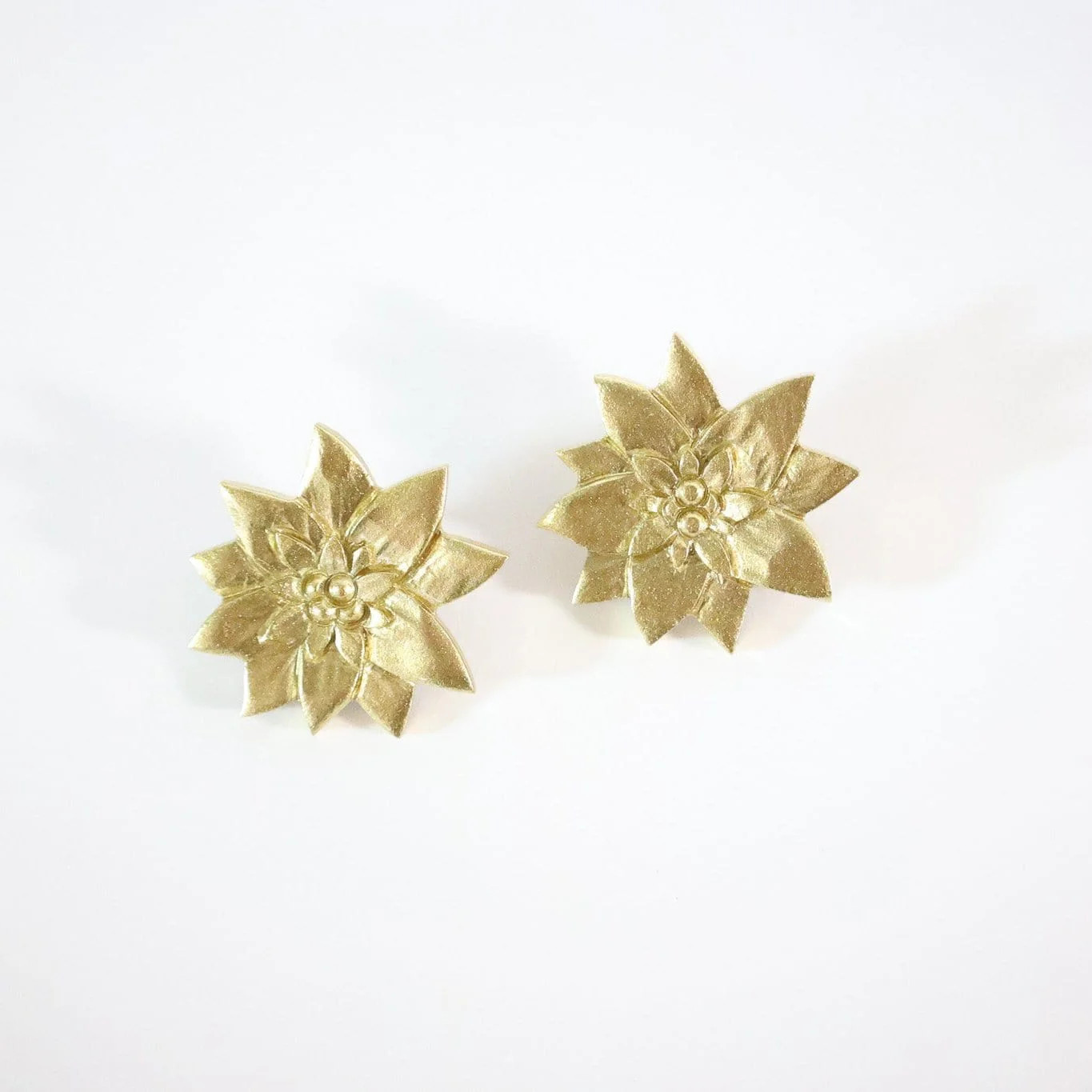 Gold Poinsettia Earrings | Sunshine Tienda
